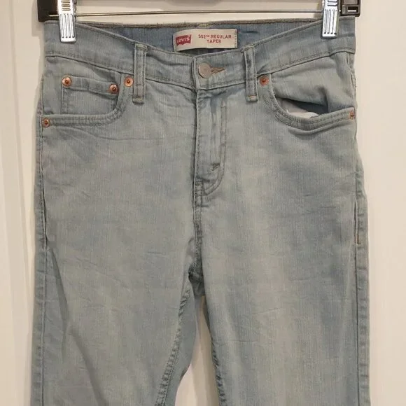 Levi's 502 Regular Taper Jeans Size 14 Reg 27x27 Boys Blue Denim Jeans - Picture 4 of 15